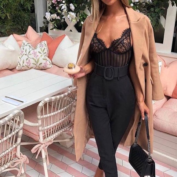 Black eyelash lace detail mesh bodysuit - Picture 6 of 7